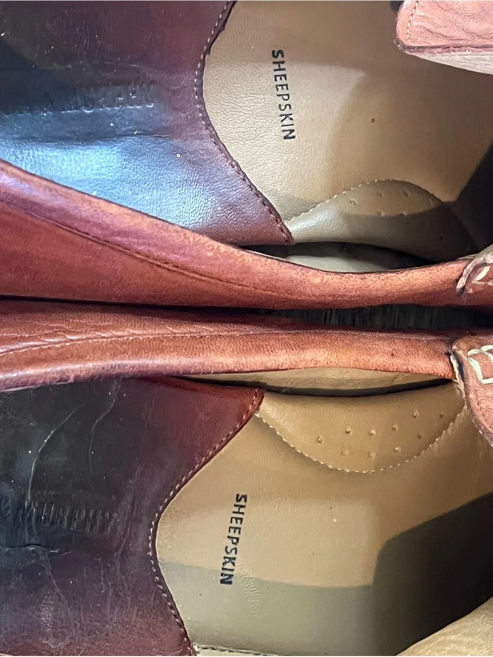 Johnston & Murphy Sheepskin Chestnut Brown Butter Soft Leather Loafers RL